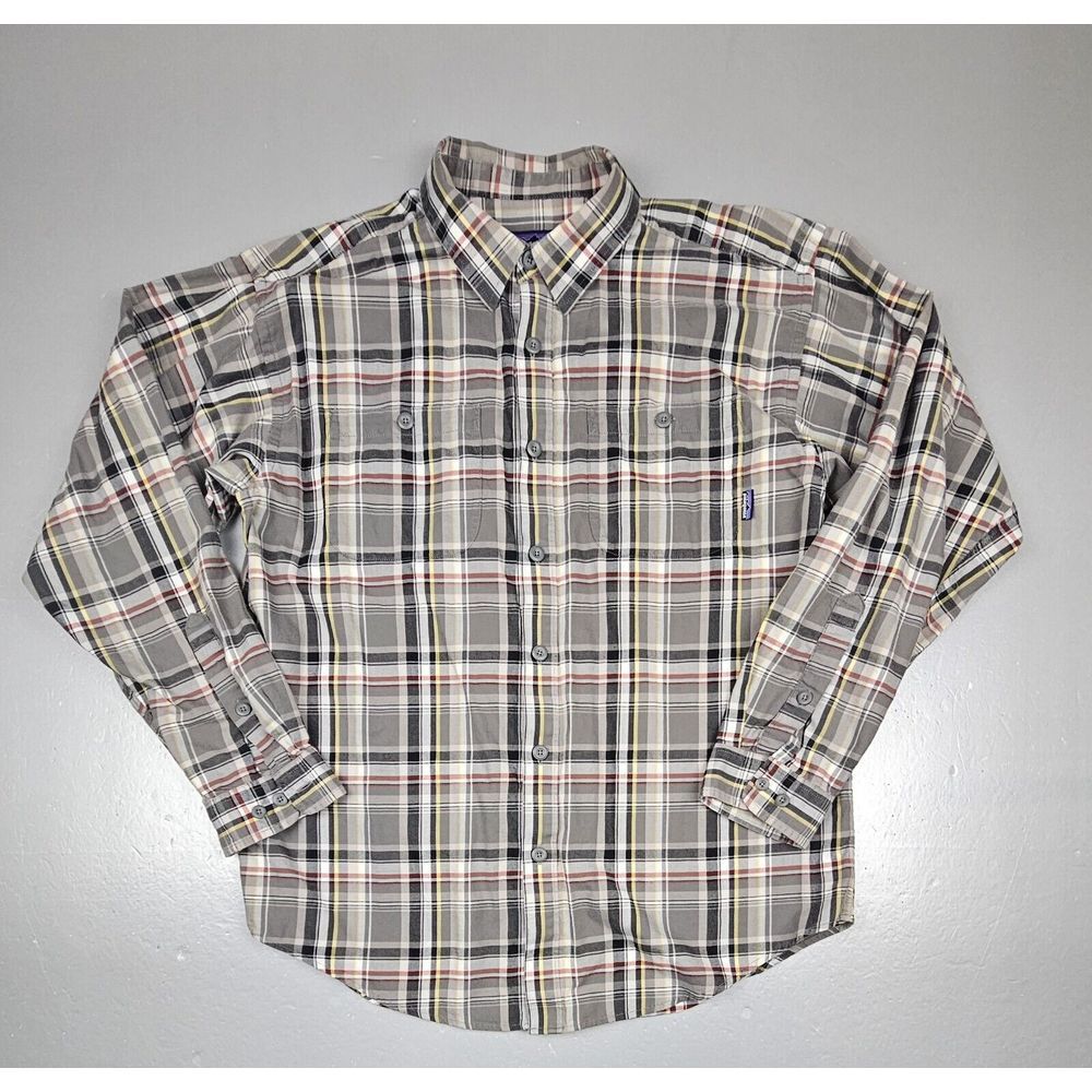 Patagonia Button Up Shirt Mens Med. Plaid Organic Cotton‎ Longsleeve.